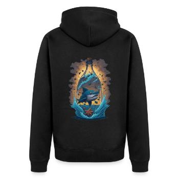Bouteille de requin - Veste à capuche bio Premium Unisexe - noir - Dos - Nico (187cm)