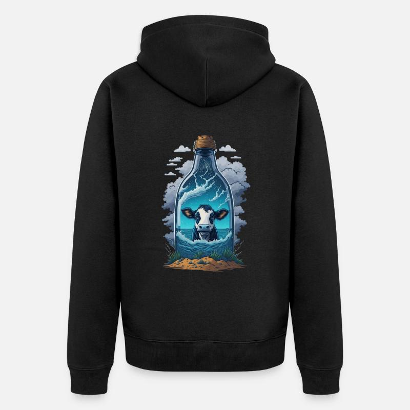 Vache - Veste à capuche bio Premium Unisexe - noir