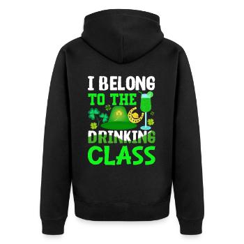 St Paddy's St Patricksday St Patrick Day - Unisex Premium Organic Zip Hoodie - black - Back - Nico (187cm)
