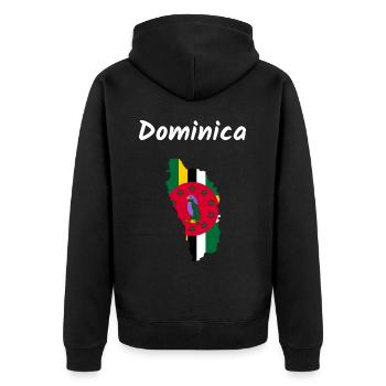 Dominica Flag Caribbean Island Holiday Idea - Unisex Premium Organic Zip Hoodie - black - Back - Nico (187cm)