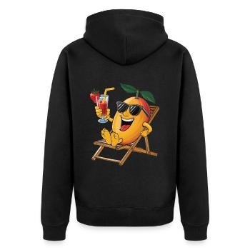 Mango - Unisex Premium Bio Zip Hoodie - Schwarz - Hinten - Nico (187cm)