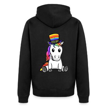 LGBT Arc-en-ciel Licorne Arc-en-ciel Drapeau Gay Pride - Veste à capuche bio Premium Unisexe - noir - Dos - Nico (187cm)