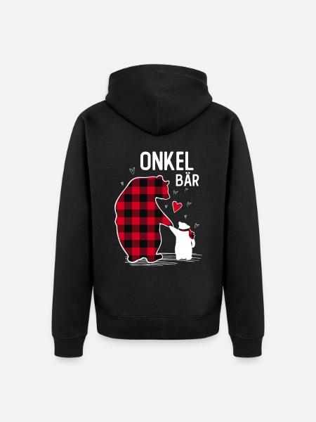 Onkel Bär - Unisex Premium Bio Zip Hoodie - Schwarz