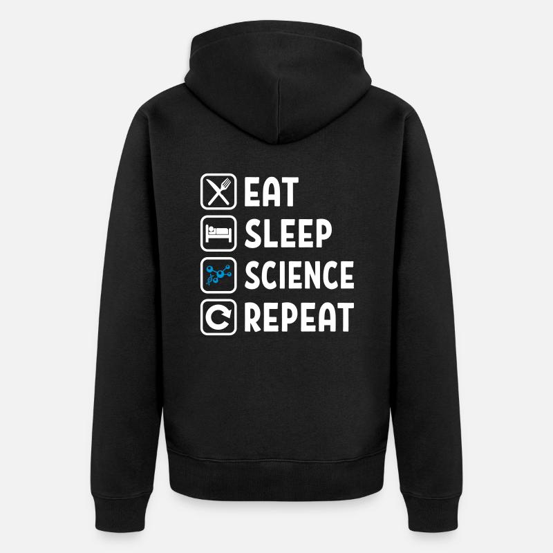Mangez Sommeil Science Repeat - Veste à capuche bio Premium Unisexe - noir