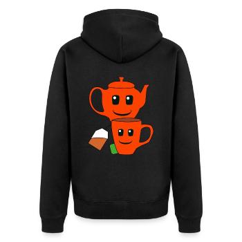 Tea Bag, Teapot, Tea, Enjoyment, Beverage, Cup - Unisex Premium Organic Zip Hoodie - black - Back - Nico (187cm)