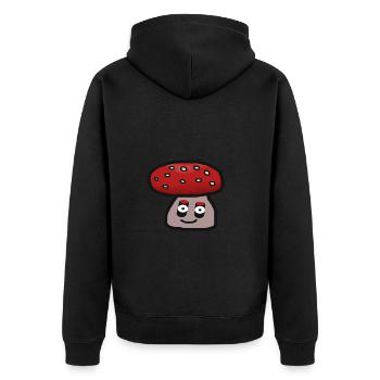 champignon, champignon, habitant de la forêt, vénéneux, amical - Veste à capuche bio Premium Unisexe - noir - Dos - Nico (187cm)