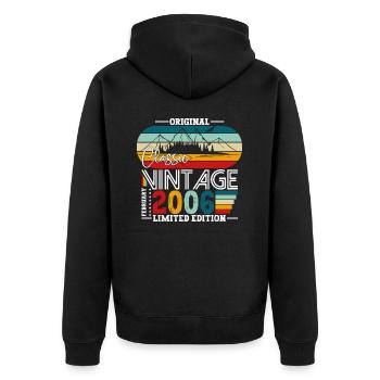 18e anniversaire Classique Février Millésime 2006 - Veste à capuche bio Premium Unisexe - noir - Dos - Nico (187cm)