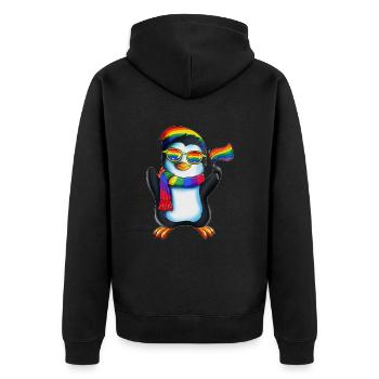 Pingouin LGBT Gay Homosexualité Lesbienne Arc-en-ciel - Veste à capuche bio Premium Unisexe - noir - Dos - Nico (187cm)