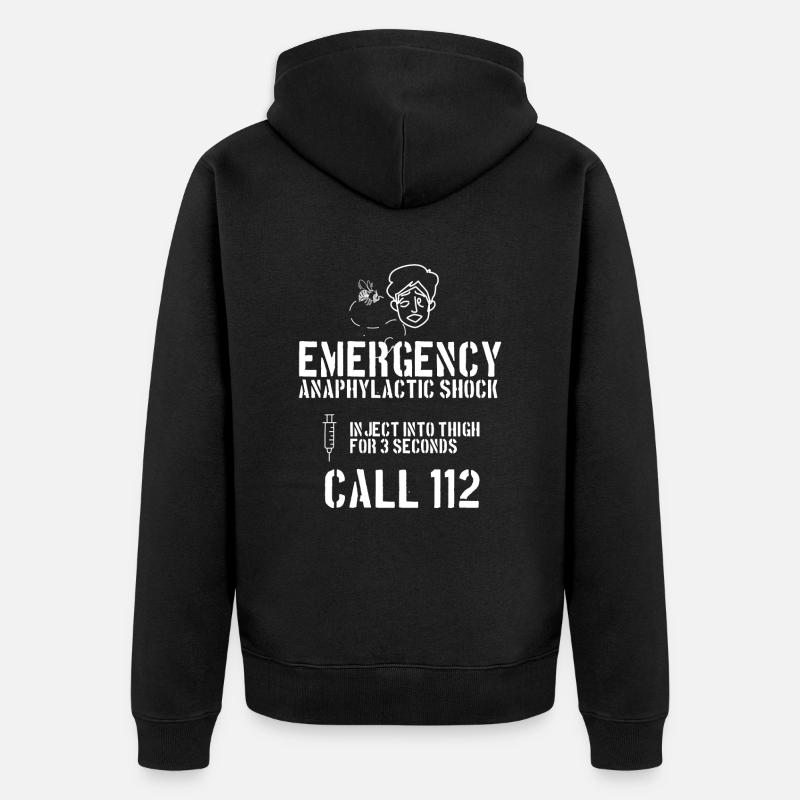 Urgence - Choc analphylactique - Veste à capuche bio Premium Unisexe - noir