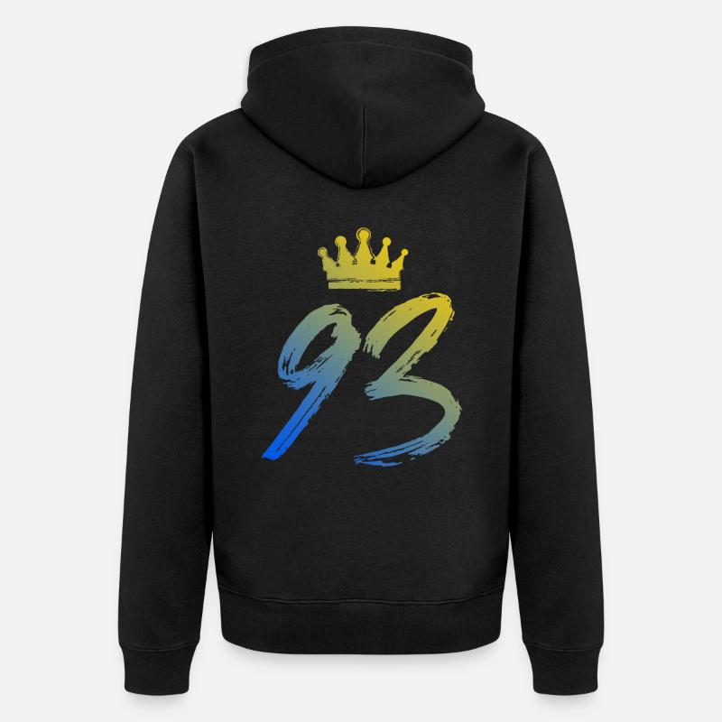 93 Couronne numérique - Veste à capuche bio Premium Unisexe - noir