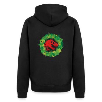 Jurassic World Noël Design T-Rex Avec Couronne - Veste à capuche bio Premium Unisexe - noir - Dos - Nico (187cm)