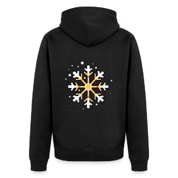 Schneeflocke Winter Symbol - Unisex Premium Bio Zip Hoodie - Schwarz - Hinten - Nico (187cm)