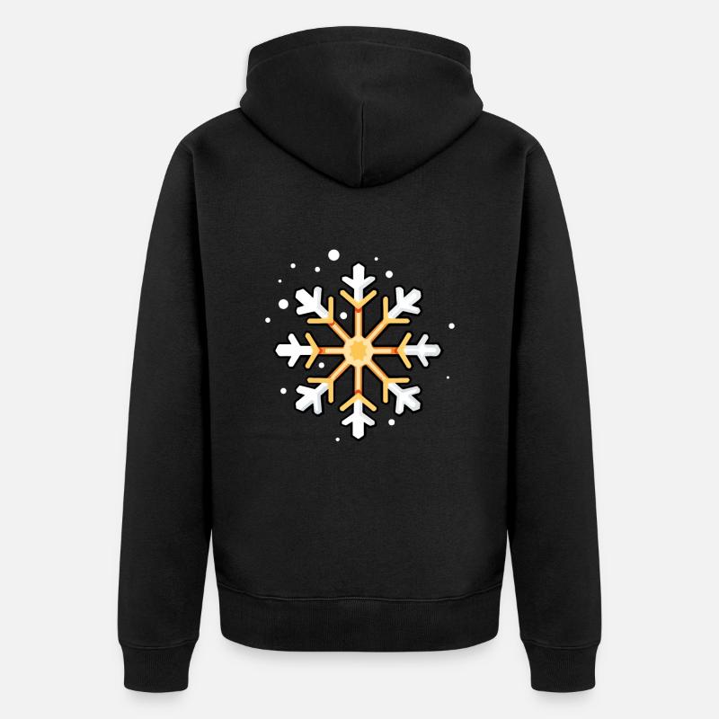 Symbole d’hiver flocon de neige - Veste à capuche bio Premium Unisexe - noir