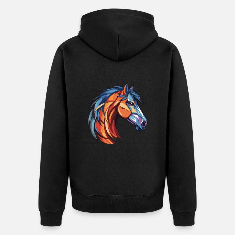 Tête de cheval - Veste à capuche bio Premium Unisexe - noir