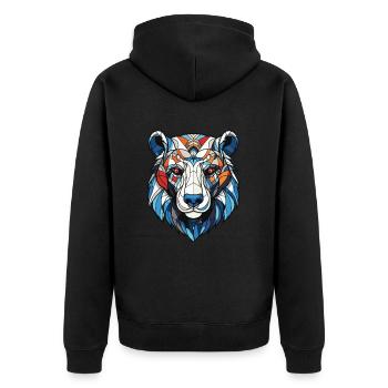 Tête d’ours polaire Ours polaire - Veste à capuche bio Premium Unisexe - noir - Dos - Nico (187cm)
