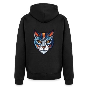 Tête de chat - Veste à capuche bio Premium Unisexe - noir - Dos - Nico (187cm)