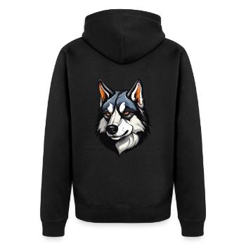 Tête de chien Husky - Veste à capuche bio Premium Unisexe - noir - Dos - Nico (187cm)