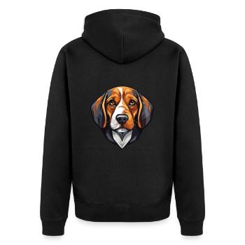 Tête de chien Beagle - Veste à capuche bio Premium Unisexe - noir - Dos - Nico (187cm)