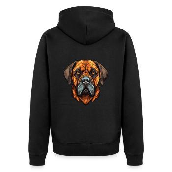 Mastiff Hund Kopf - Unisex Premium Bio Zip Hoodie - Schwarz - Hinten - Nico (187cm)