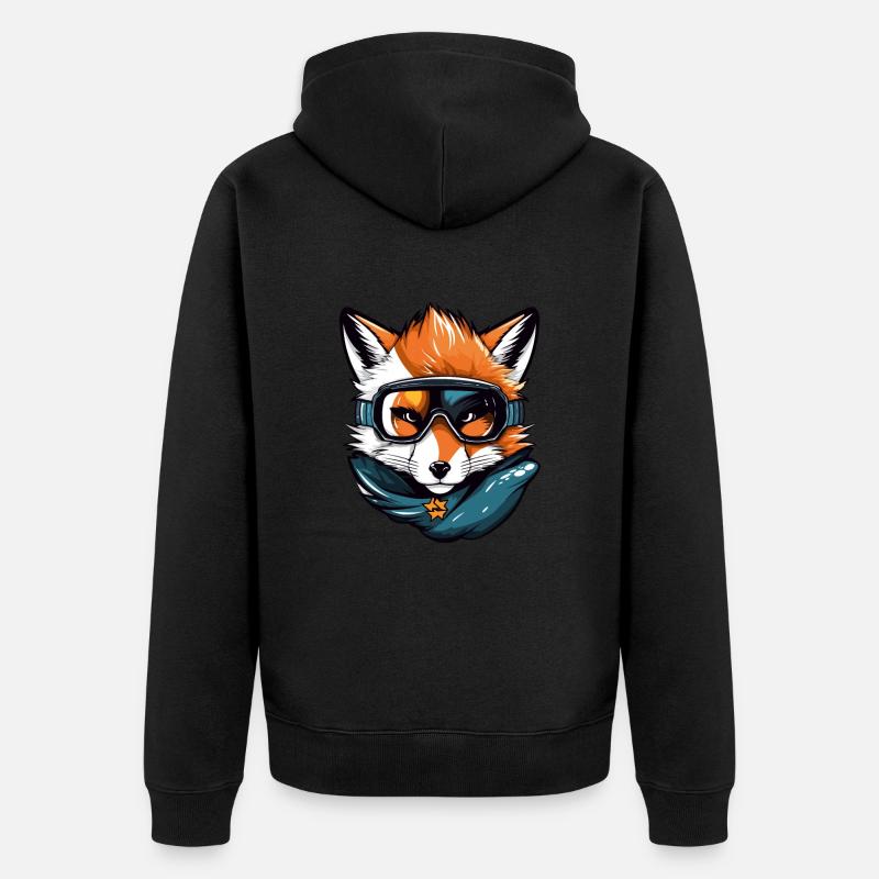Fox Snowboard Ski Lunettes Comic - Veste à capuche bio Premium Unisexe - noir