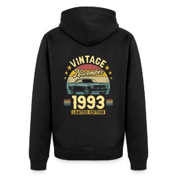 Anniversary November 1993 30 Years Anniversary - Unisex Premium Organic Zip Hoodie - black - Back - Nico (187cm)