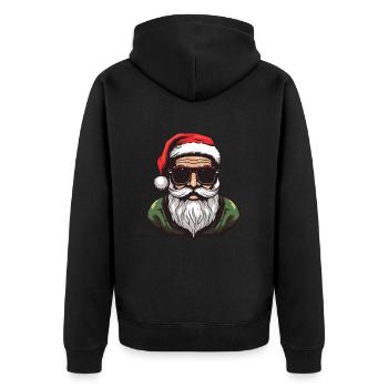 Santa Claus Cool Santa - Unisex Premium Organic Zip Hoodie - black - Back - Nico (187cm)