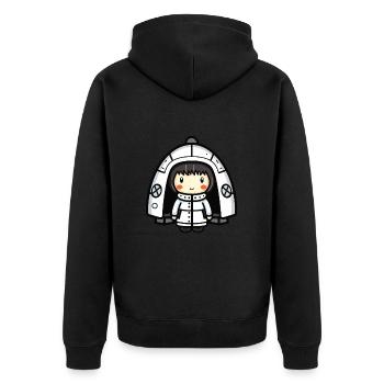 Igloo Eskimo Winter Comic - Unisex Premium Organic Zip Hoodie - black - Back - Nico (187cm)