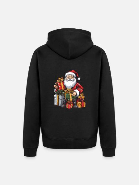 Weihnachtsmann Geschenke - Unisex Premium Bio Zip Hoodie - Schwarz