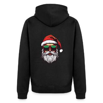 Santa Claus Cool Santa Christmas - Unisex Premium Organic Zip Hoodie - black - Back - Nico (187cm)