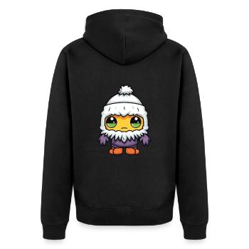 Cold Winter Comic Eskimo - Unisex Premium Organic Zip Hoodie - black - Back - Nico (187cm)