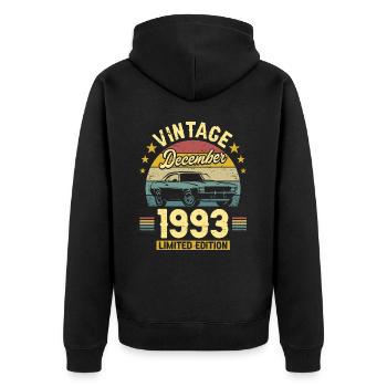 Birthday December 1993 30 Years Anniversary - Unisex Premium Organic Zip Hoodie - black - Back - Nico (187cm)
