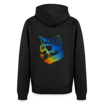 Fuchs Snowboard Ski Brille Bunt - Unisex Premium Bio Zip Hoodie - Schwarz - Hinten - Nico (187cm)