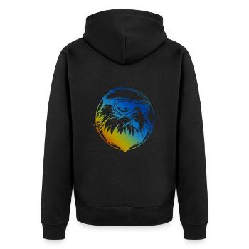 Ski Adler Snowboarder Bunt - Unisex Premium Bio Zip Hoodie - Schwarz - Hinten - Nico (187cm)