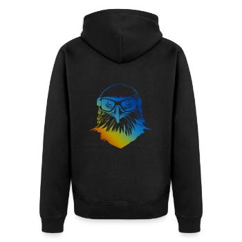 Adler Ski Brille Bunt - Unisex Premium Bio Zip Hoodie - Schwarz - Hinten - Nico (187cm)