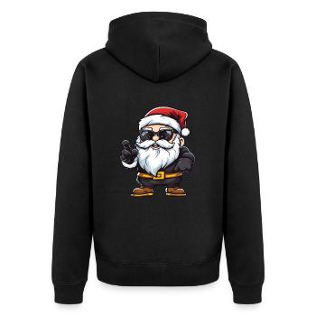 Père Noël Illustration de bande dessinée - Veste à capuche bio Premium Unisexe - noir - Dos - Nico (187cm)