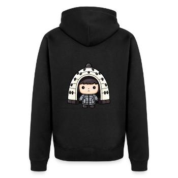 Eskimo Igloo Bande dessinée d’hiver Pôle Nord Pôle Sud - Veste à capuche bio Premium Unisexe - noir - Dos - Nico (187cm)
