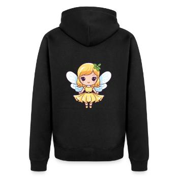 Fairy Comic Cute - Unisex Premium Organic Zip Hoodie - black - Back - Nico (187cm)