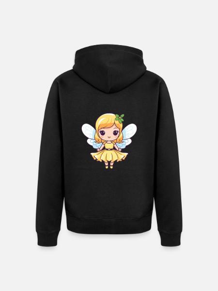 Fairy Comic Cute - Unisex Premium Organic Zip Hoodie - black