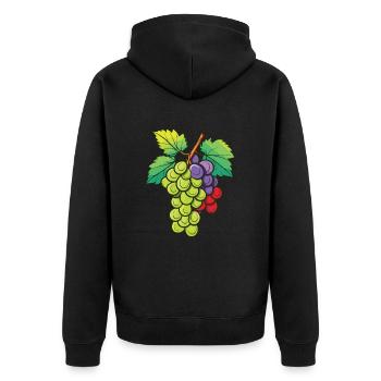 Symbole de fruits de raisins - Veste à capuche bio Premium Unisexe - noir - Dos - Nico (187cm)