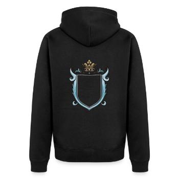 Coat of Arms Royal Ornaments Symbol - Unisex Premium Organic Zip Hoodie - black - Back - Nico (187cm)