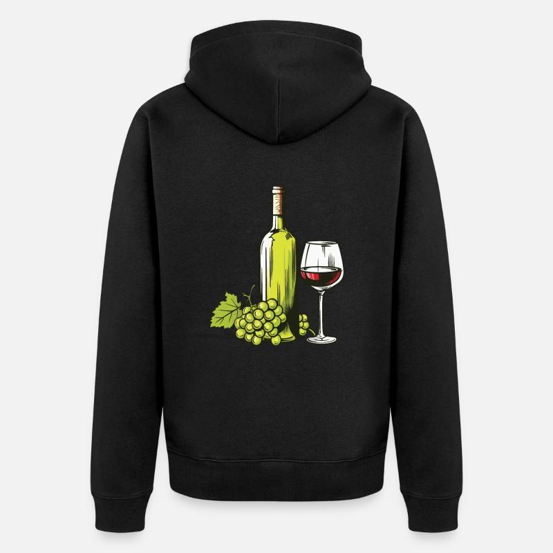 Weinglas WeinTrauben Wein - Unisex Premium Bio Zip Hoodie - Schwarz