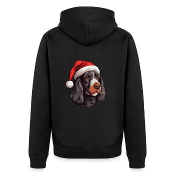 Cocker Spaniel tête de chien Portrait de Noël - Veste à capuche bio Premium Unisexe - noir - Dos - Nico (187cm)