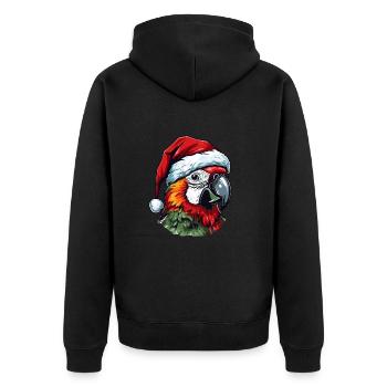 Parrot Christmas Portrait - Unisex Premium Organic Zip Hoodie - black - Back - Nico (187cm)