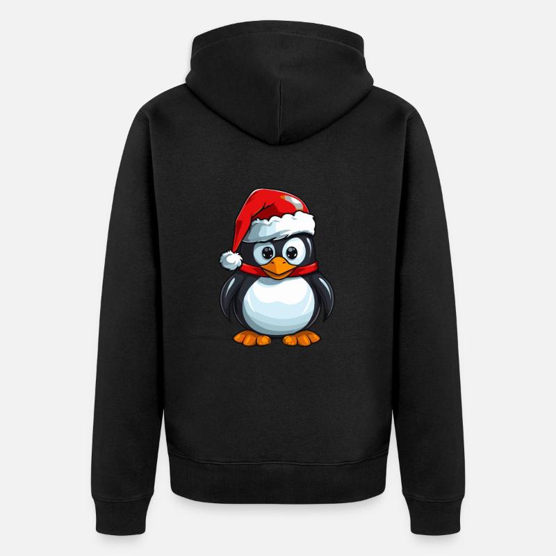 Pingouin Noël Animal - Veste à capuche bio Premium Unisexe - noir
