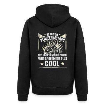 Carrément Plus Cool Vendéen Motard Cadeau Moto - Veste à capuche bio Premium Unisexe - noir - Dos - Nico (187cm)