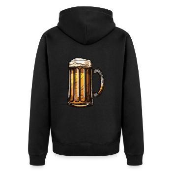 Beer Glass Icon - Unisex Premium Organic Zip Hoodie - black - Back - Nico (187cm)