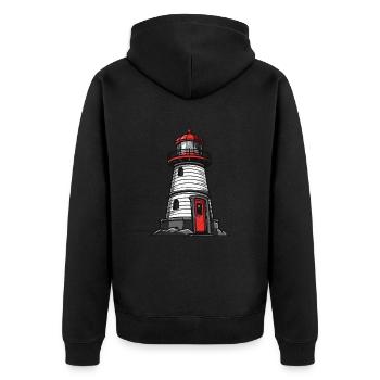 Lighthouse icon - Unisex Premium Organic Zip Hoodie - black - Back - Nico (187cm)