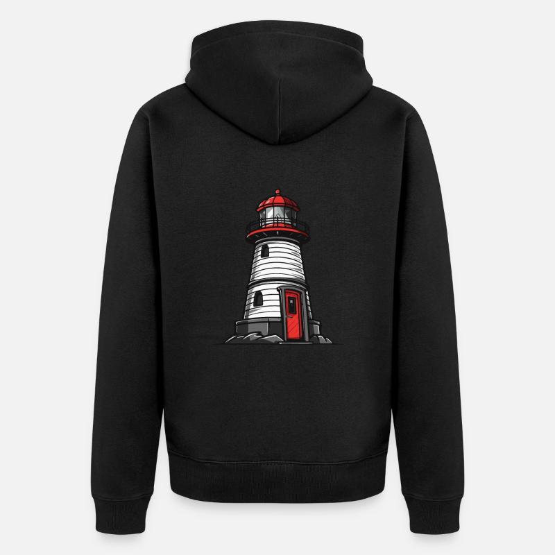 Icône de phare - Veste à capuche bio Premium Unisexe - noir