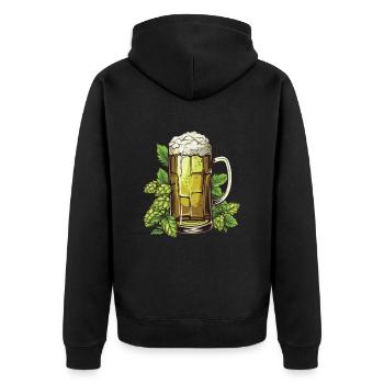Verre à bière Houblon Bière - Veste à capuche bio Premium Unisexe - noir - Dos - Nico (187cm)