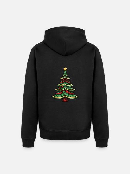 Christmas Tree Christmas - Unisex Premium Organic Zip Hoodie - black